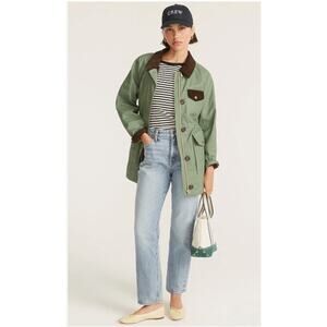 J. Crew Barn Jacket Chore Coat Classic Field Jacket Pale Cypress Green Large
